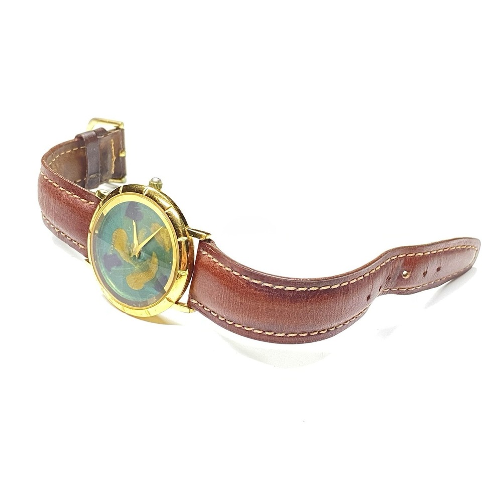 Fossil PC-9249 Japan Hand painted Women's Watch Needs Battery And Band Read